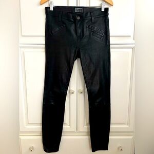 ❤️‍🔥 Current/Elliott Black Lambskin Leather Welt Pocket Pants 🖤